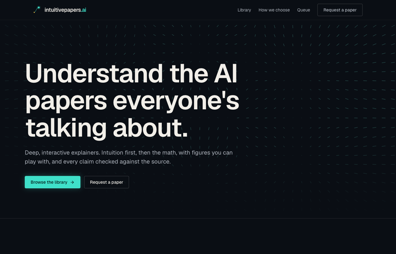 intuitivepapers.ai homepage